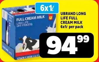 Usave Ubrand long life full cream milk offer