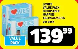 Usave Lovies value pack disposable nappies offer