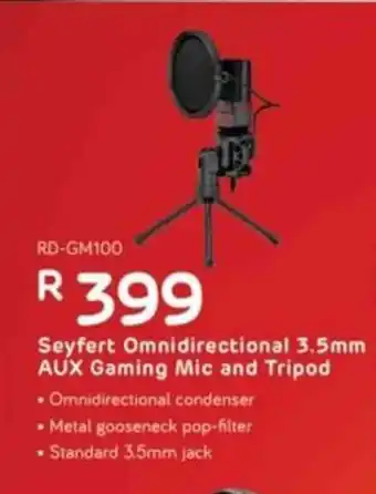 Computer Mania Redragon Seyfert Omnidirectional 3.5mm AUX Gaming Mic and Tripod offer