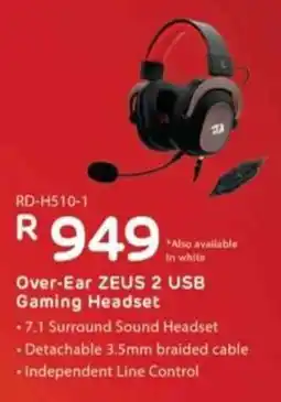 Computer Mania Redragon Over-Ear Zeus 2 USB Gaming Headset offer