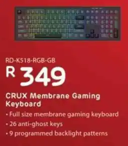 Computer Mania Redragon Crux Membrane Gaming Keyboard offer