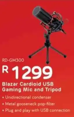 Computer Mania Redragon Blazar Cardioid USB Gaming Mic and Tripod offer