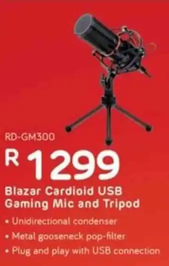 Computer Mania Redragon Blazar Cardioid USB Gaming Mic and Tripod offer