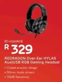 Computer Mania Redragon Over-Ear Hylas Aux USB RGB Gaming Headset offer