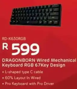 Computer Mania Redragon Dragonburn Wired Mechanical Keyboard RGB 67Key Design offer