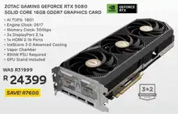 Computer Mania Zotac gaming geforce rtx 5080 solid core 16gb gddr7 graphics card offer