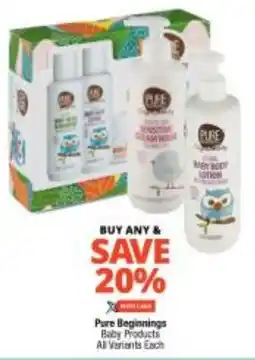 Checkers Pure Beginnings Baby Products offer