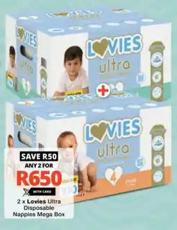Checkers Lovies Ultra Disposable Nappies Mega Box offer