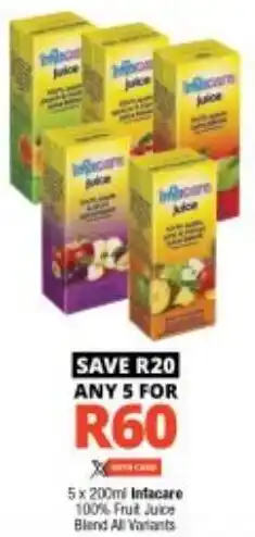 Checkers Infacare 100% Fruit Juice Blend All Variants offer