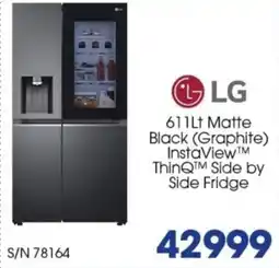 Hirsch's Lg 611lt matte black (graphite) instaview™m thinqtm side by side fridge offer