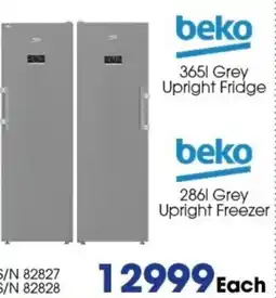 Hirsch's Beko 3651 grey upright fridge, 2861 grey upright freezer offer