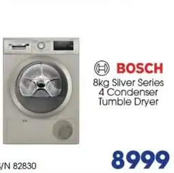 Hirsch's ⑧bosch 8kg silver series 4 condenser tumble dryer offer