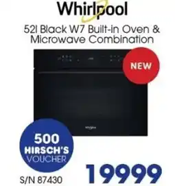 Hirsch's Whirlpool 521 Black W7 Built-in Oven & Microwave Combination offer