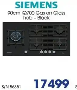 Hirsch's Siemens 90cm iq700 gas on glass hob - black offer