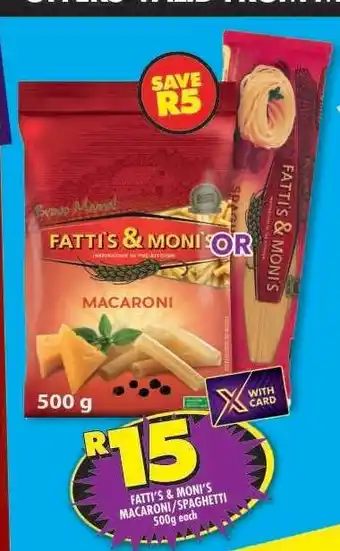 Shoprite Fatti's & Moni's Macaroni/Spaghetti offer