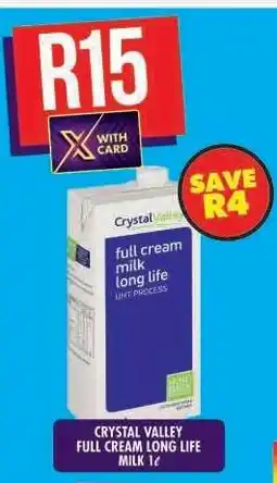 Shoprite CRYSTAL VALLEY FULL CREAM LONG LIFE MILK 1ℓ offer