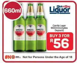 Pick n Pay Hypermarket Amstel Lager 660ml offer