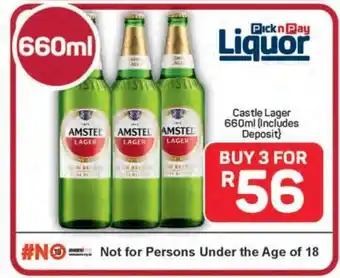 Pick n Pay Hypermarket Amstel Lager 660ml offer