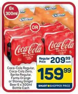 Pick n Pay Hypermarket Coca-Cola Regular, Coca-Cola Zero, Sprite Regular, Fanta Orange or Stoney Ginger Beer 6 x 300ml offer