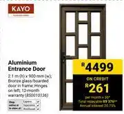 Builders Warehouse Kayo Aluminium Entrance Door 2.1m(h) X 900mm(w) 850010136 offer