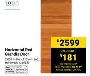 Builders Warehouse Lotus Horizontal Red Grandis Door 2.032m(h) X 813mm(w) 34055 offer