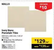 Builders Warehouse Malls Ivory Nan Porcelain Tiles 791394-Per m² offer