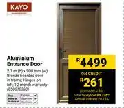 Builders Warehouse Kayo Aluminium Entrance Door 2.1m(h) X 900mm(w) 850010320 offer