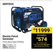 Builders Warehouse Gentech Electric Petrol 9kVA Recoil Start Generator 753524 offer