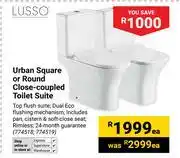 Builders Warehouse Lusso Urban Square Or Round Close-Coupled Toilet Suite 774518, 774519-Each offer