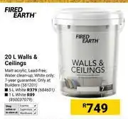 Builders Warehouse Fired Earth 20Ltr Walls & Ceilings 561201 offer