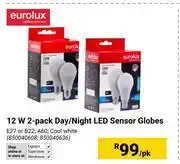 Builders Warehouse Eurolux 12W 2-Pack Day/Night LED Sensor Globes 850040608, 850040636-Per Pack offer