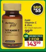 Dis-Chem Dis-Chem Gold Vitamin C & Zinc 60 Vegecapsules-For 2 offer