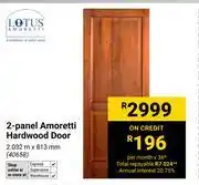 Builders Warehouse Lotus 2-Panel Amoretti Hardwood Door 2.032m X 813mm 40658 offer