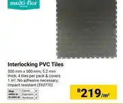 Builders Warehouse Multi-Flor Interlocking PVC Tiles 500mm X 500mm 593770-Per m² offer