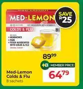Dis-Chem Med-Lemon Colds & Flu 8 Sachets offer