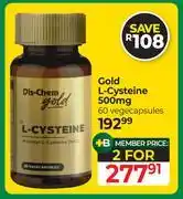 Dis-Chem Dis-Chem Gold L-Cycteine 500mg 60 Vegecapsules-For 2 offer