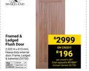 Builders Warehouse Swartland Framed & Ledged Flush Door 2.032m X 813mm 33750 offer