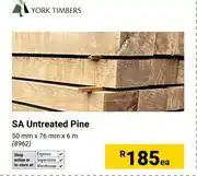 Builders Warehouse York Timbers SA Untreated Pine 50mm x 76mm x 6m 8962-Each offer
