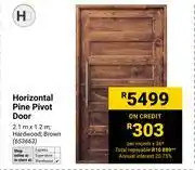 Builders Warehouse Horizontal Pine Pivot Door 2.1m X 1.2m 653663 offer