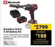 Builders Warehouse Einhell Brushless Drill & 4AH Battery Kit 850030485 offer