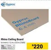 Builders Warehouse Gyproc Rhino Ceiling Board 6.4mm x 1.2m x 3.0m 7309 offer