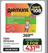 Dis-Chem Cipla Airmune 30 Effervescent Tablets-For 2 offer