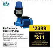 Builders Warehouse Max Performance Booster Pump 0.75kW 586852 offer