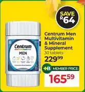 Dis-Chem Centrum Men Multivitamin & Mineral Supplement 30 Tablets offer