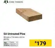 Builders Warehouse York Timbers SA Untreated Pine 38mm x 114mm x 6.0m 8770 offer