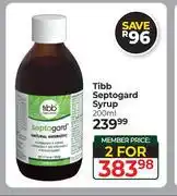 Dis-Chem Tibb Septogard Syrup-For 2 x 200ml offer