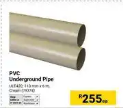 Builders Warehouse PVC Underground Pipe Cream ULE420 110mm X 6m 19374-Each offer