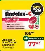 Dis-Chem Andolex-C Sore Throat Lozenges 16 Lozenges offer