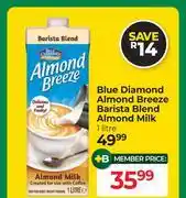 Dis-Chem Blue Diamond Almond Breeze Barista Blend Almond Milk-1L offer