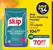 Dis-Chem Skip Auto Washing Powder 2Kg Or Liquid 1.5L offer